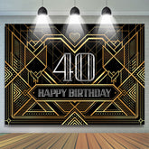 Lofaris Special Lines Silver Happy 40Th Birthday Backdrop